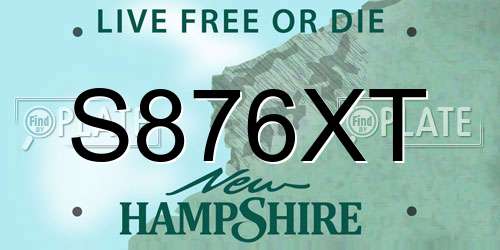 S876XT New Hampshire License Plate