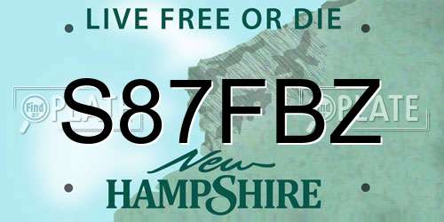 S87FBZ New Hampshire License Plate