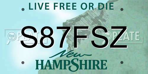 S87FSZ New Hampshire License Plate