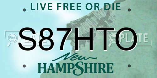 S87HTO New Hampshire License Plate
