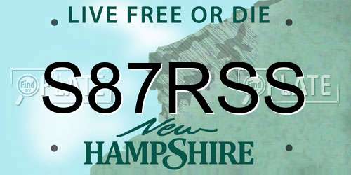 S87RSS New Hampshire License Plate