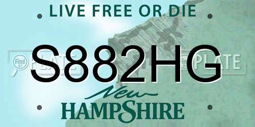 S882HG New Hampshire License Plate