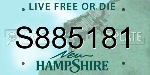 S885181 New Hampshire License Plate