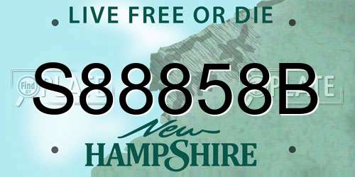 S88858B New Hampshire License Plate