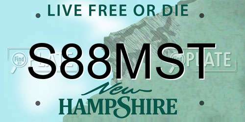 S88MST New Hampshire License Plate