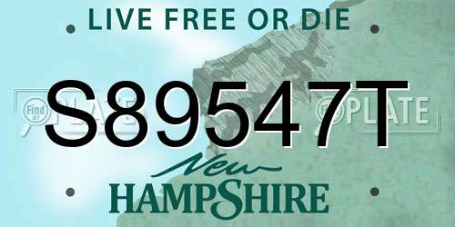 S89547T New Hampshire License Plate