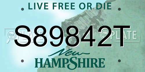 S89842T New Hampshire License Plate