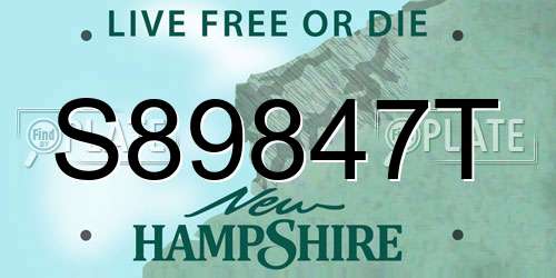 S89847T New Hampshire License Plate
