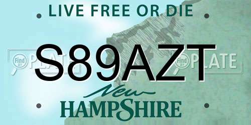 S89AZT New Hampshire License Plate