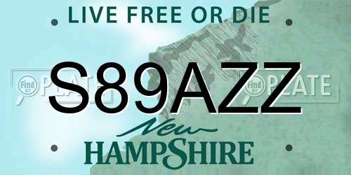 S89AZZ New Hampshire License Plate