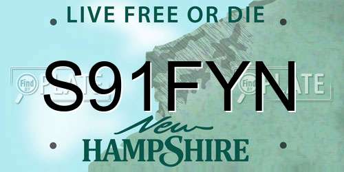 S91FYN New Hampshire License Plate
