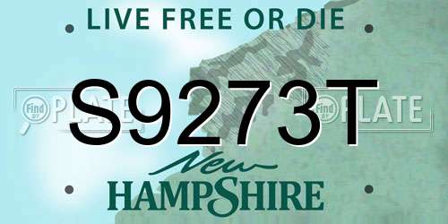 S9273T New Hampshire License Plate