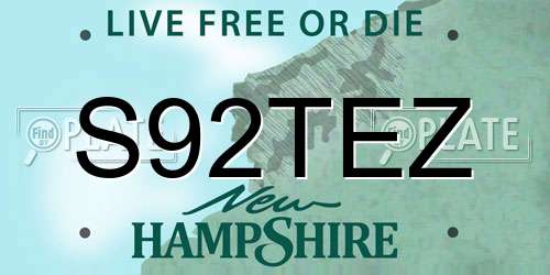 S92TEZ New Hampshire License Plate