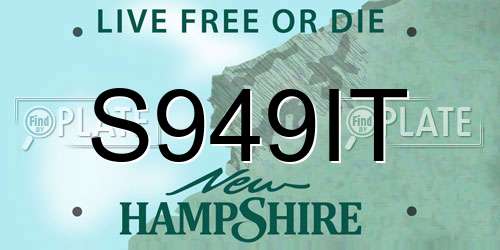 S949IT New Hampshire License Plate