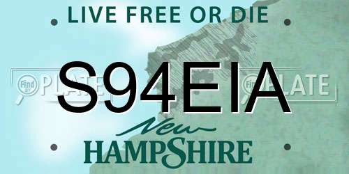 S94EIA New Hampshire License Plate