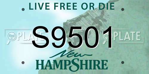 S9501 New Hampshire License Plate