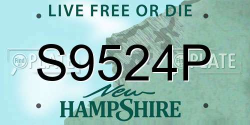 S9524P New Hampshire License Plate