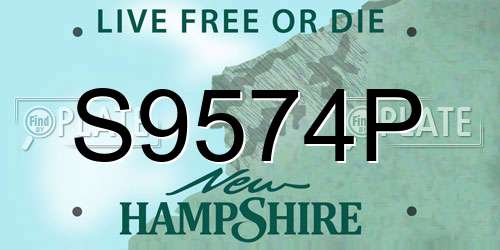 S9574P New Hampshire License Plate