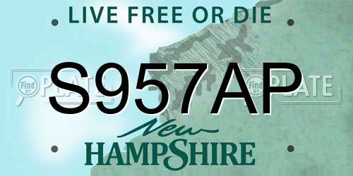 S957AP New Hampshire License Plate