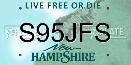 S95JFS New Hampshire License Plate