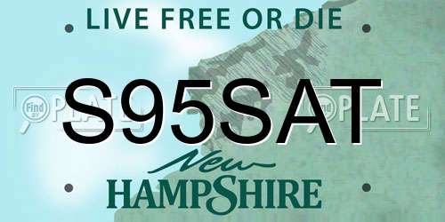 S95SAT New Hampshire License Plate