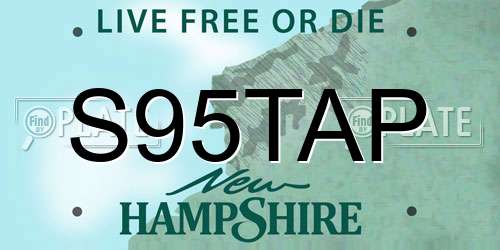 S95TAP New Hampshire License Plate