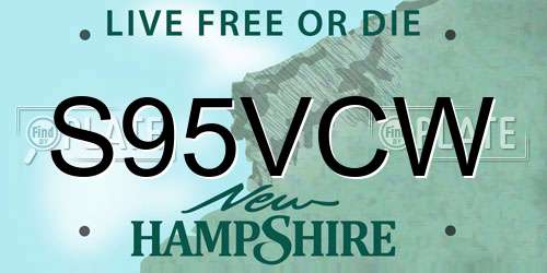 S95VCW New Hampshire License Plate