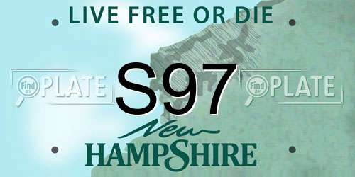 S97 New Hampshire License Plate