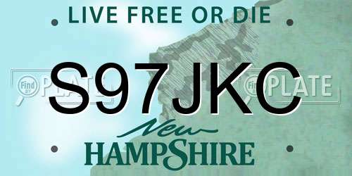 S97JKC New Hampshire License Plate