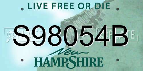 S98054B New Hampshire License Plate