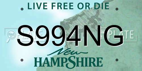 S994NG New Hampshire License Plate