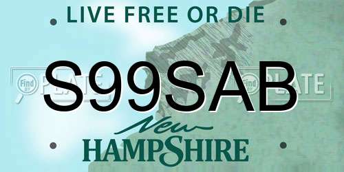 S99SAB New Hampshire License Plate