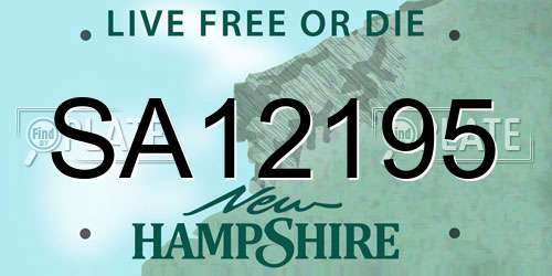 SA12195 New Hampshire License Plate