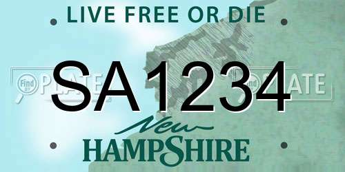 SA1234 New Hampshire License Plate