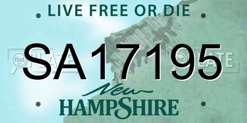 SA17195 New Hampshire License Plate