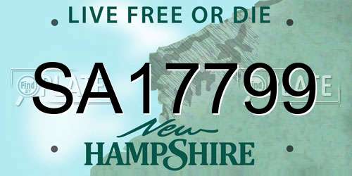 SA17799 New Hampshire License Plate