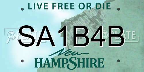 SA1B4B New Hampshire License Plate