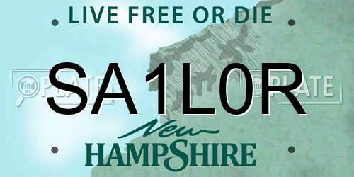 SA1L0R New Hampshire License Plate