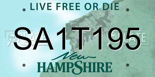 SA1T195 New Hampshire License Plate