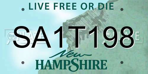 SA1T198 New Hampshire License Plate