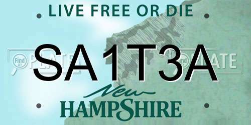 SA1T3A New Hampshire License Plate