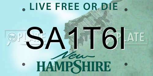 SA1T6I New Hampshire License Plate