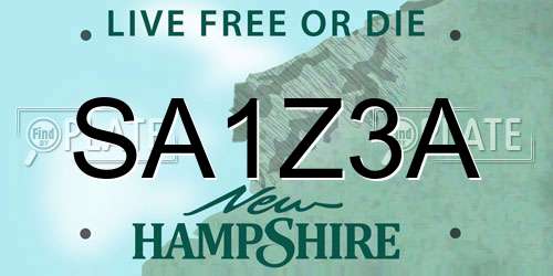 SA1Z3A New Hampshire License Plate