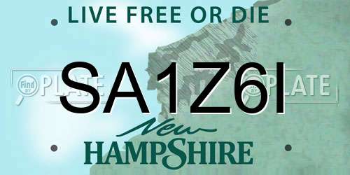 SA1Z6I New Hampshire License Plate