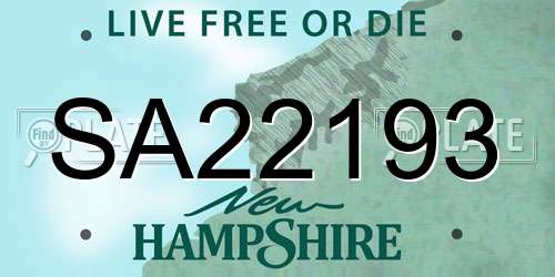 SA22193 New Hampshire License Plate