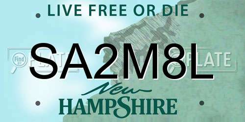 SA2M8L New Hampshire License Plate