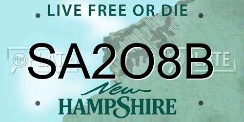 SA2O8B New Hampshire License Plate
