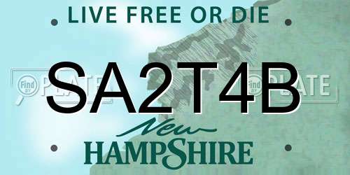SA2T4B New Hampshire License Plate