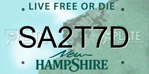 SA2T7D New Hampshire License Plate