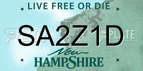 SA2Z1D New Hampshire License Plate